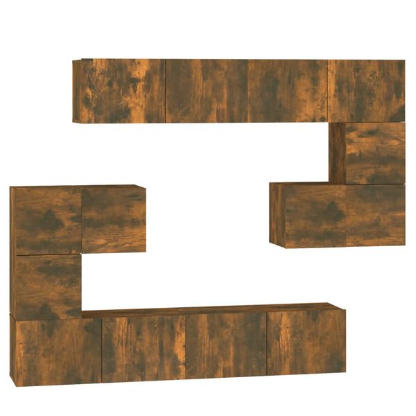 vidaXL seinale kinnitatav telerikapp, suitsutatud tamm, tehispuit