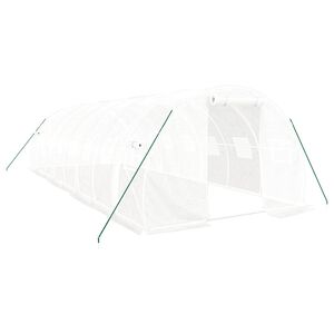 vidaXL kasvuhoone terasraamiga, valge, 24 m&sup2;, 8x3x2 m