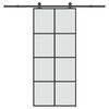 vidaXL liuguks tarvikutega, 90 x 205 cm, ESG-klaas ja alumiinium