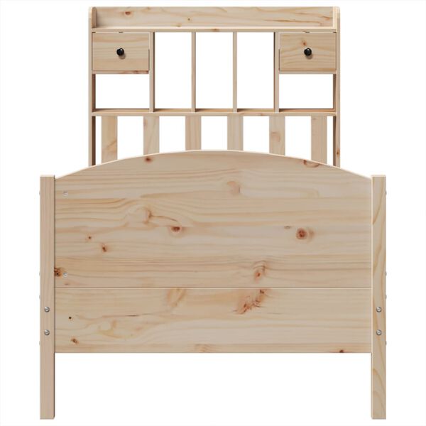 vidaXL riiuliga voodi ilma madratsita, 90 x 190 cm, m&auml;nnipuit