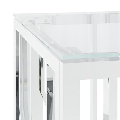 vidaXL kohvilaud, 110 x 45 x 45 cm, roostevaba teras ja klaas