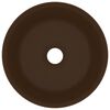 vidaXL luksuslik valamu ümar, matt tumepruun, 40 x 15 cm, keraamiline