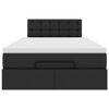 vidaXL Ottomani voodiraam madratsiga, must, 120x190 cm, kunstnahk