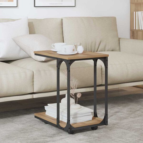 vidaXL K&uuml;lglaud riiuliga K&auml;sit&ouml;&ouml;puu 50 x 35 x 55.5 cm Tehispuit