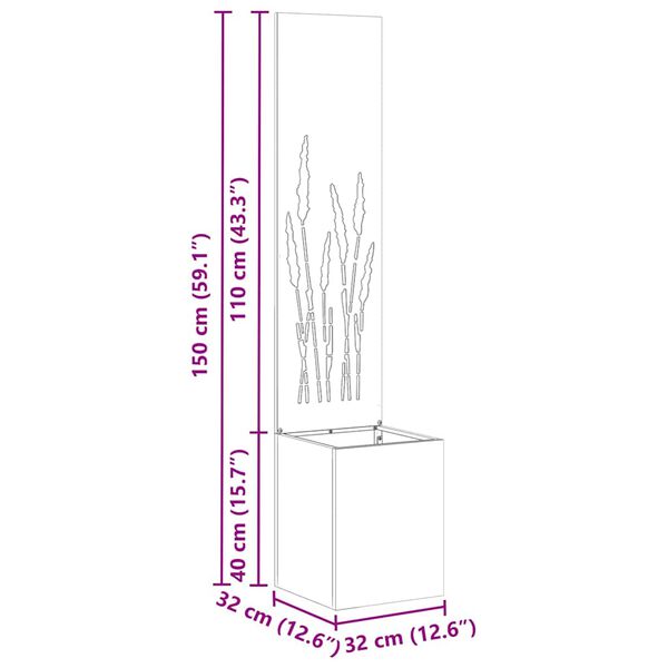 vidaXL Aia privaatsuse kate Rooste 32 x 140 cm terase t&uuml;&uuml;p