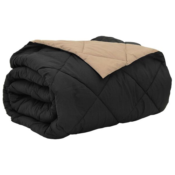 vidaXL Suvised teki Must ja taupe 240 x 260 cm Mikrokiud