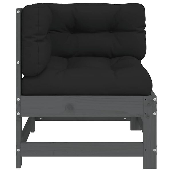 vidaXL nurgadiivan patjadega, hall, m&auml;nnipuit