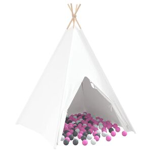 vidaXL Teepee telk Valge 120 x 120 x 150 cm Kangas ja Plastik