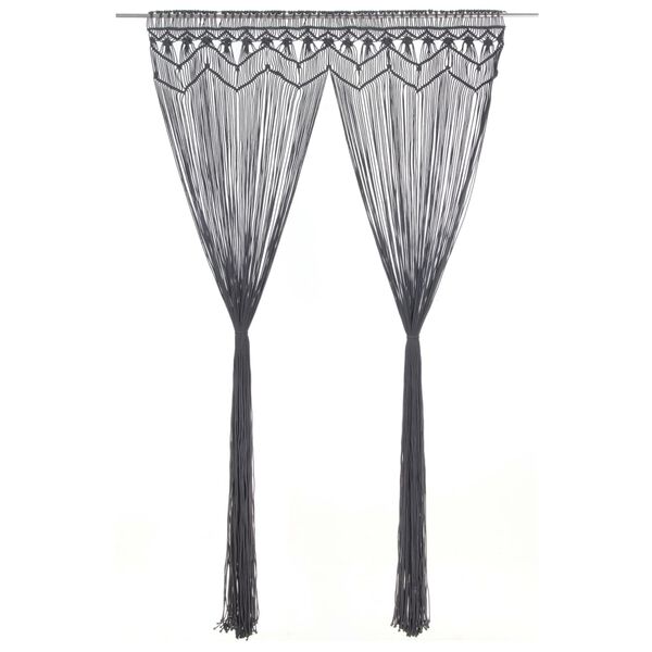 vidaXL makrameekardin, antratsiithall, 140 x 240 cm puuvill