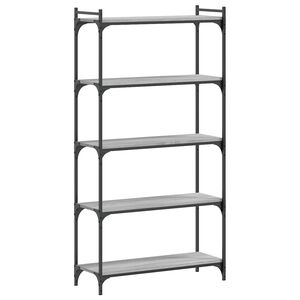 vidaXL raamaturiiul 5 korrust, hall Sonoma, 80x30x154 cm, tehispuit