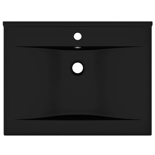 vidaXL luksuslik valamu kraaniavaga, matt must, 60x46 cm, keraamiline