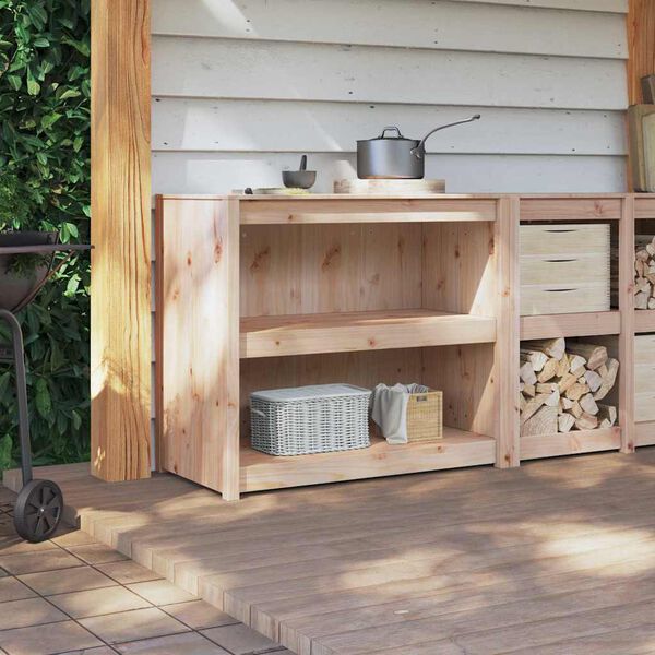 vidaXL Köögikapp riiuliga Pruun tamme 106 x 55 x 92 cm Tahke mänd