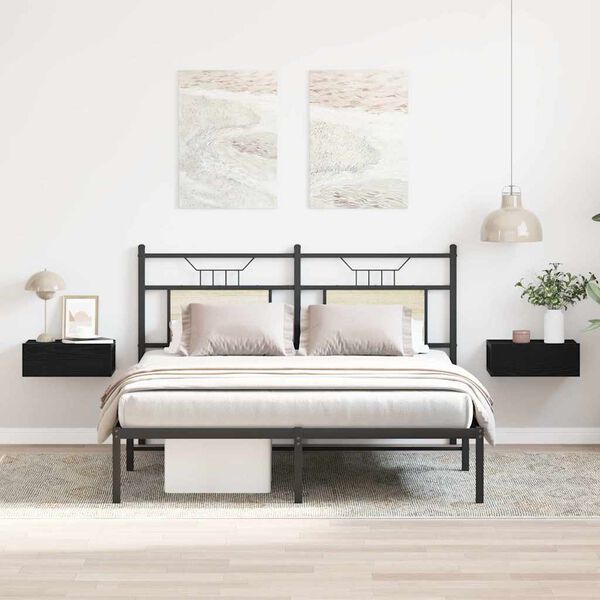 vidaXL &ouml;&ouml;kapid 2 tk, must tamm, 40 x 32 x 15 cm, t&ouml;&ouml;deldud puit