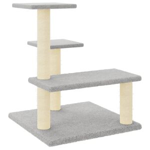 vidaXL kassimaja sisalk&ouml;itega kraapimispuudega, helehall, 61 cm
