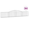vidaXL kaarekujulised gabioonkorvid 4 tk, 400x30x60/80 cm, raud