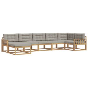 vidaXL V&auml;li diivanikomplekt padjaga 7 pcs Valge ja helehall