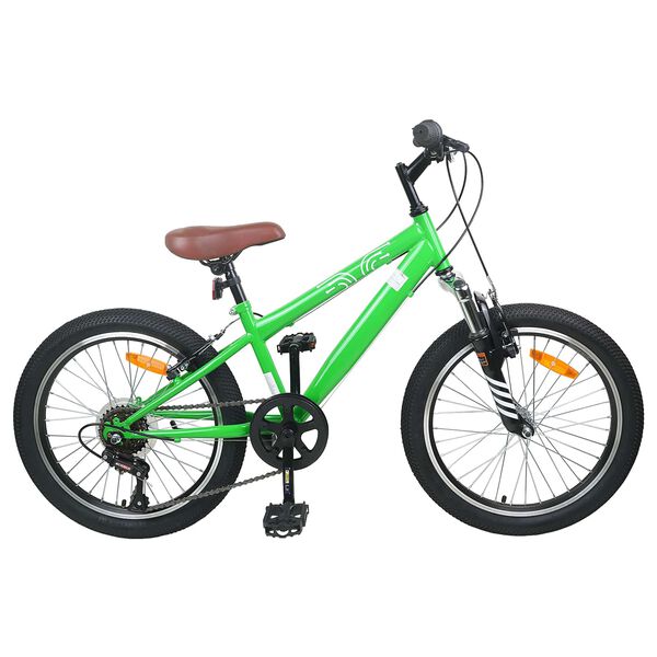 vidaXL Kids Mountain Bike 20 Tolli 6-Speed 5-8 aastastele Roheline