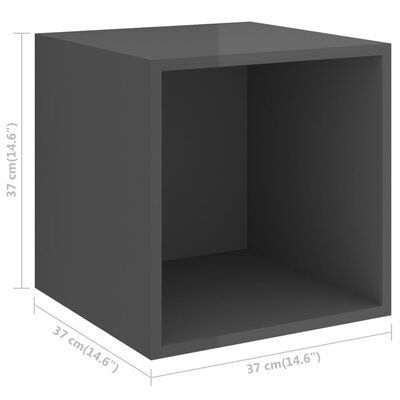 vidaXL 2osaline telerikappide komplekt, kõrgläkega hall puitlaastplaat