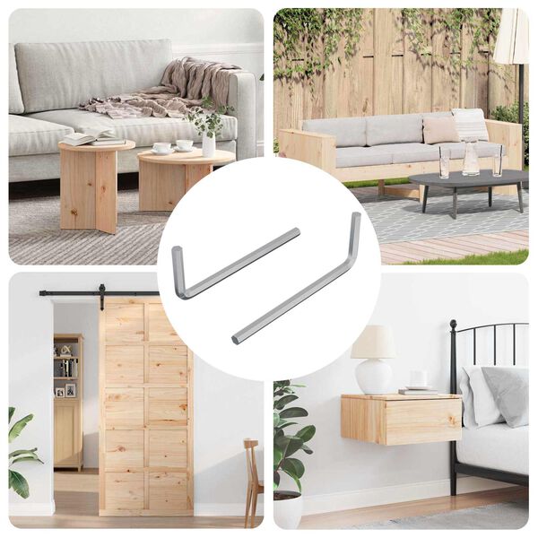 vidaXL Kuusnurkne V&otilde;ti 2 pcs H&otilde;bedane 32 x 86 mm Teras