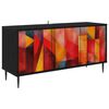 vidaXL Telerikapp HEESCH 102 x 33 x 51 cm Must tamm Tehispuit