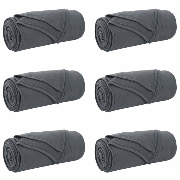 vidaXL Viskab tekid 6 pcs Tumehall 200 x 150 cm Fliis