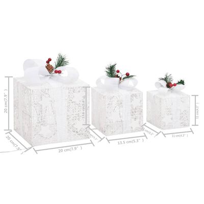 vidaXL dekoratiivsed jõulukingikarbid 3tk, hõbedane, õue ja tuppa