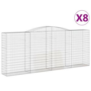 vidaXL kaarekujulised gabioonkorvid 8 tk, 400x50x160/180 cm, raud