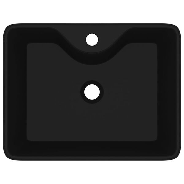 Keraamiline kraaniauguga vannitoavalamu, kandiline, must