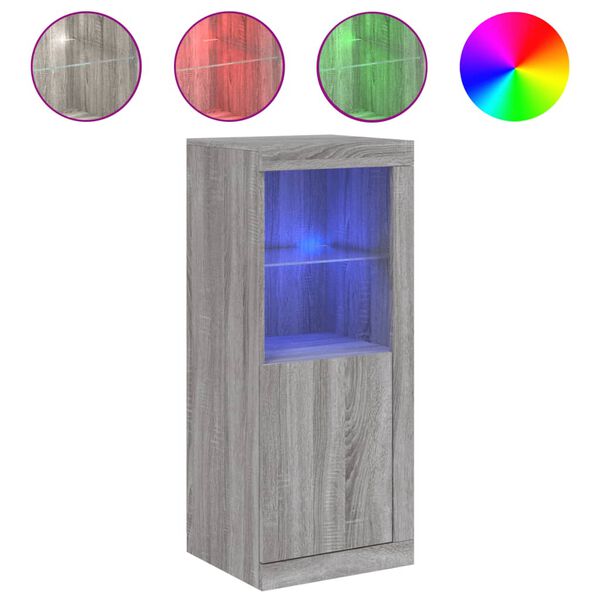 vidaXL puhvetkapp LED-tuledega, hall Sonoma tamm, 41 x 37 x 100 cm