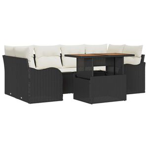 vidaXL Aia Diivanikomplekt ladustamisega 7 pcs Must Pol&uuml;rooster