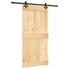vidaXL Libisev uks Naturaalne ja must 100 x 210 cm Tahke m&auml;nnipuit