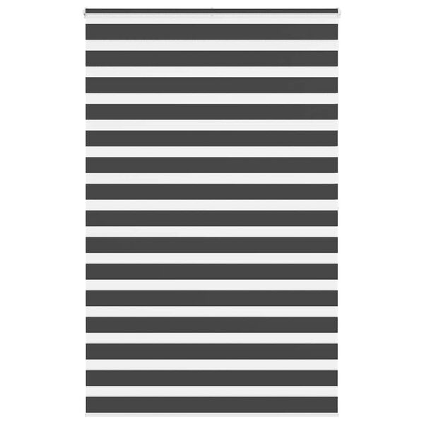 vidaXL Triibuline ruloo must 140x200 cm kanga laius 135,9 cm pol&uuml;ester