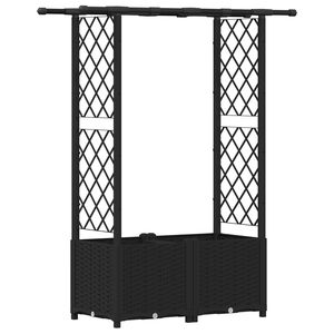 vidaXL T&otilde;stetud Padi Kase ja Katusega Must 124,5 x 40 x 136 cm PP