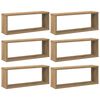 vidaXL Seinakuubikuriiulid 6 tk Artisan Oak 60x15x23cm Engineered Wood