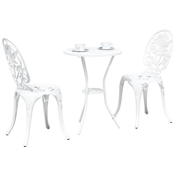 vidaXL Aia Bistroo Komplekt 3 pcs Valge Alumiinium
