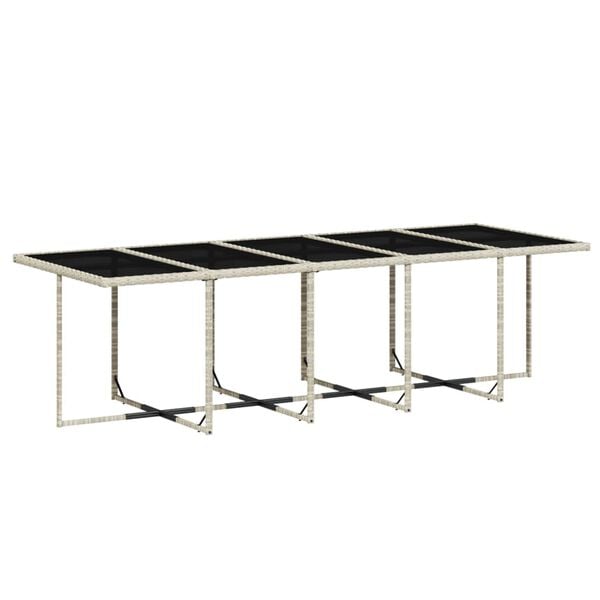 vidaXL 15-osaline aia s&ouml;&ouml;gim&ouml;&ouml;bli komplekt patjadega, hall, pol&uuml;rotang