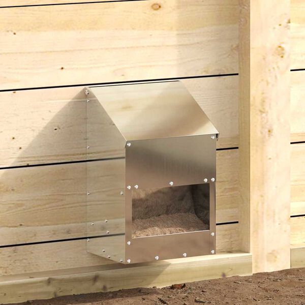 vidaXL Kanali feeder Hõbedane 21 x 16 x 33 cm Tsinkteras