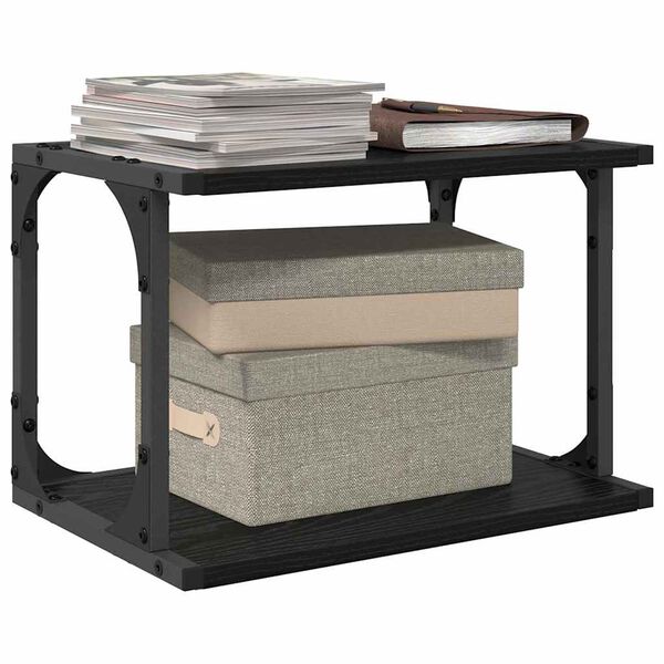 vidaXL Printeri alus Must tamm 41 x 28 x 33.5 cm Tehispuit