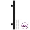 vidaXL kapi k&auml;epidemed 20 tk, must, 128 mm, roostevaba teras