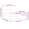 vidaXL LED Box Spring Voodi peaga Tumehall ja Valge 180 x 200 cm
