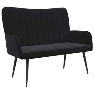 vidaXL 2-kohaline diivan Must 115 x 61 x 87 cm Samet