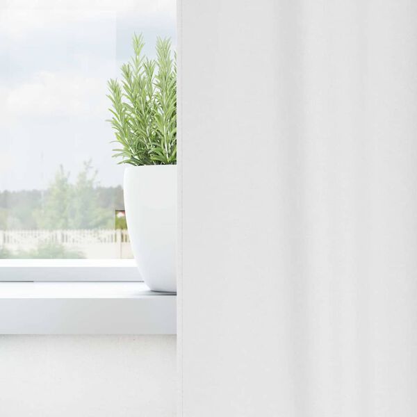 vidaXL Kardinad r&otilde;ngastega 2 pcs PUHAS VALGE 140 x 140 cm Pol&uuml;ester