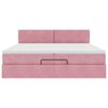 vidaXL Ottomani voodiraam madratsitega, roosa, 200x200 cm, samet