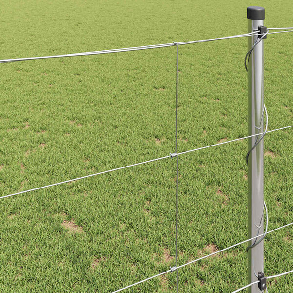 vidaXL Karjamaa-aed H&otilde;bedane 25 x 1 m Tsingitud teras