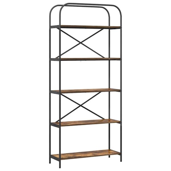 vidaXL Raamatukapp Suitsetatud tamm 80 x 30 x 183 cm Tehispuit