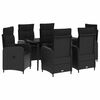 vidaXL Diivanilaua komplekt padjaga padjaga 7 pcs Must