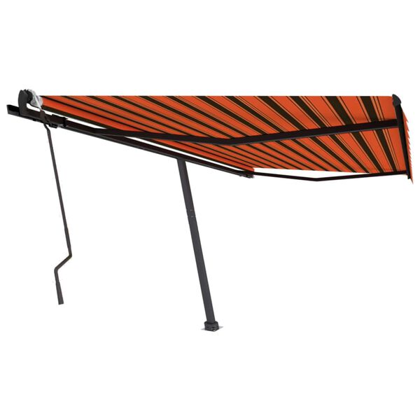 vidaXL käsitsi sissetõmmatav varikatus 400x300 cm oranž/pruun