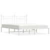 vidaXL metallist voodiraam peatsiga, valge, 183x213 cm