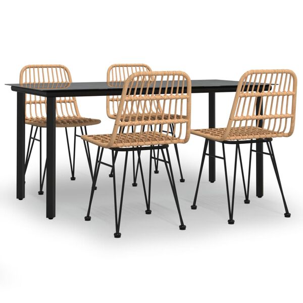 vidaXL 5-osaline aiamööbli komplekt, polürotang