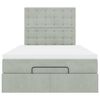 vidaXL Ottomani voodiraam madratsitega, helehall, 120x190 cm, samet